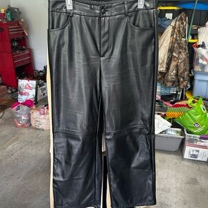 Womens Black Leather Pants